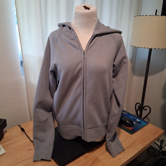 UNI QLO Full Zip Hoodie with Pockets : Small : Gray - Picture 1 of 11